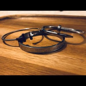 Silver Tone Bangle Bracelet Bundle